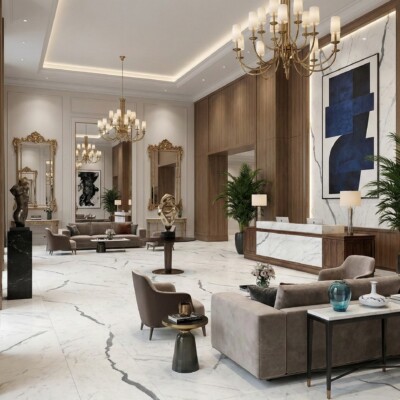 Bianco Statuario Matte Marble Look Porcelain Tiles 12×24 (WLE00136) Room Scene Image
