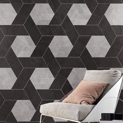 Silver Flow Matte Gramma 16 Sx Stone Look Porcelain Accent Tiles 7 43/64×3 13/16