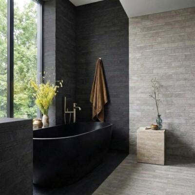 Dark Flow Matte Muretto Stone Look Porcelain Mosaics 12×24 (WLE00530) Ivory Flow Matte Muretto Stone Look Porcelain Mosaics 12×24 (WLE00532) Room Scene Image