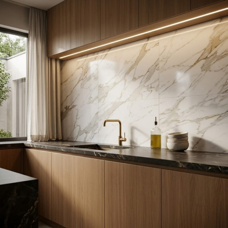 Calacatta Oro Polished Porcelain Tiles 12×24