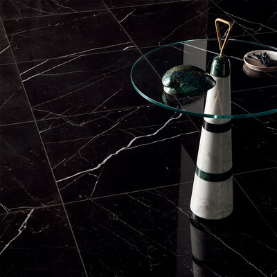 Marquina Nero Polished Porcelain Tile 12×24 (WLE00952)