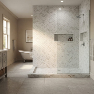 Bianco Carrara Polished Marble Look Porcelain Tile 3×12 (WNB00338)