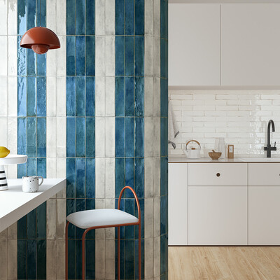 Fusion Blue Polished Porcelain Tile 2 1/2×10 (WNB00561)