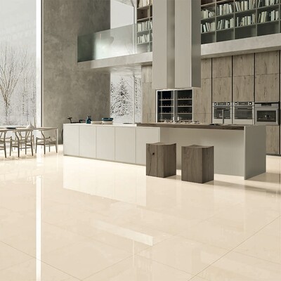 Mood Ivory Polished Marble Look Porcelain Tile 24×24 (WQA10076)