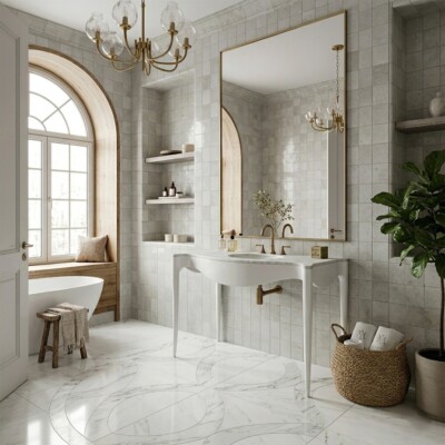 Forge Glossy Ceramic Tiles 5×5 (WSA10005) Room Scene Image