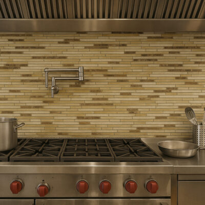 Caramelo Salado Glossy Liner Blend Glass Mosaic 12×12 (WSR00006)