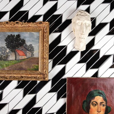 Satin Cotton Matte Chevron Ceramic Tile 2×6 (DC00273)