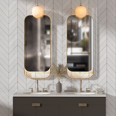 Tulum White Glossy Chevron Ceramic Tile 2×6 (WST36164)