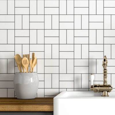 White Matte Crosshatch Ceramic Mosaic 12×12 (WVT00112)