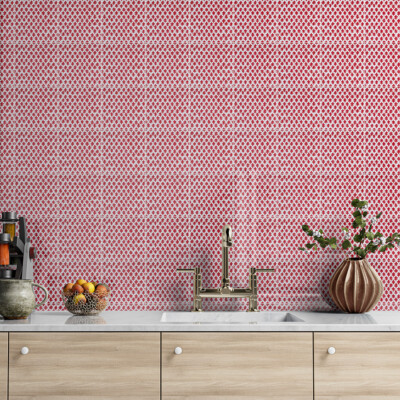 Snow White, Fire Engine Glossy Burmese Ceramic Tile 6×6 (XSP90015)