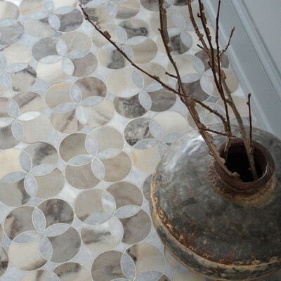 Constantine Afyon Grey, Palisandra Multi Finish Marble Waterjet Decos 13 5/8×13 5/8 (YNR10019)