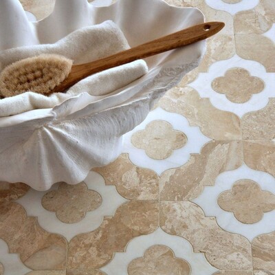 Irene Diana Royal, Dolomite Multi Finish Marble Waterjet Decos 11 3/8×11 3/8 (YNR10025)