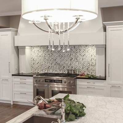 Marmara Avenza Light, Dolomite Multi Finish Marble Waterjet Decos 9 11/16×9 11/16 (YNR10031)