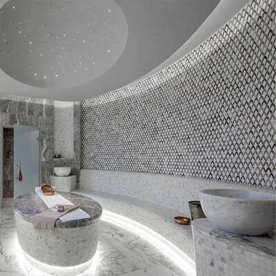 Mosaïques en marbre Sophia, finition multiple Palisandra, Allure, 8 3/4×13 1/2