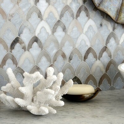 Mosaïques en marbre Sophia, finition multiple Palisandra, Allure, 8 3/4×13 1/2