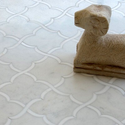 Gaia Dolomite, Glacier Multi Finish Marble Waterjet Decos 11 3/8×11 3/8 (YNR10048)