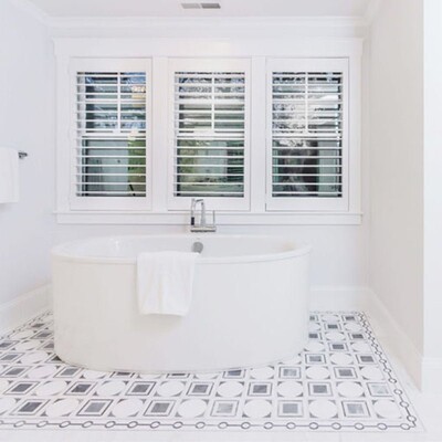 Cicero Afyon Grey, Afyon White, Dolomite Multi Finish Marble Waterjet Decos 12×12 (YNR10049)