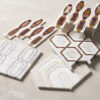 Red Bordeaux, Snow White, Honey Onyx Multi Finish Albert Marble Mosaics 11×11 3/8 (YNR10180) Afyon Gold, Golden Onyx, Snow White Multi Finish Glenn Marble Mosaics 11 13/16×11 13/16 (YNR10184) Allure Light, Avalon, Gray, Snow White, White Multi Finish Clovis Marble Mosaics 13 3/8×14 15/16 (YNR10182) Calacatta Amber, Diana Royal, Snow White Multi Finish Archie Marble Mosaics 11 15/16×13 3/4 (YNR10186)