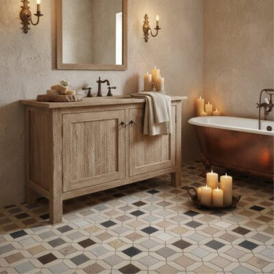 Multicolor Multi Finish Monarch Limestone Mosaics 12 5/8×12 5/8 (MS90903)