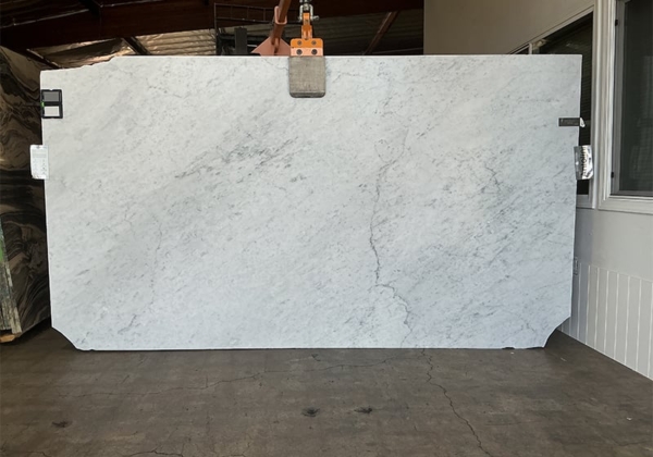 White Carrara C Supreme Honed Marble Slab 51860-1-18