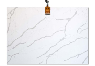 Calacatta Extra Polished Quartz Slab Random
