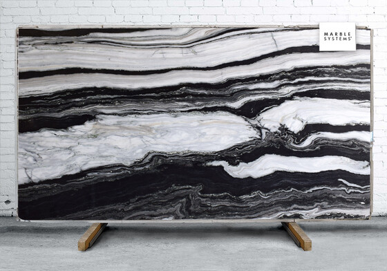 Maze White Polished Marble Slab Random