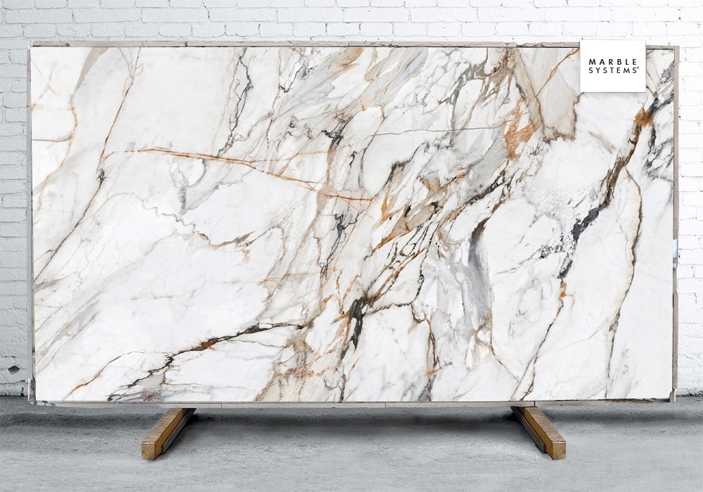 CALACATTA LUXE CL01R POLISHED SINTERED STONE SLAB WNE10063