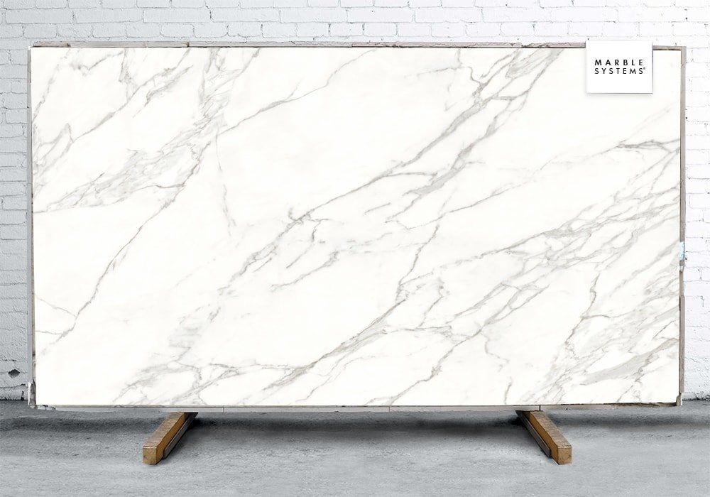 CALACATTA C01R POLISHED SINTERED STONE SLAB WNE10178