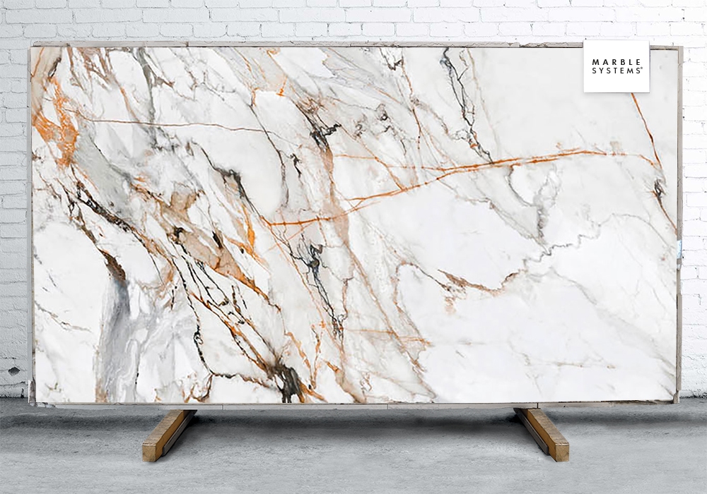 CALACATTA LUXE CL01R POLISHED SINTERED STONE SLAB WNE10205