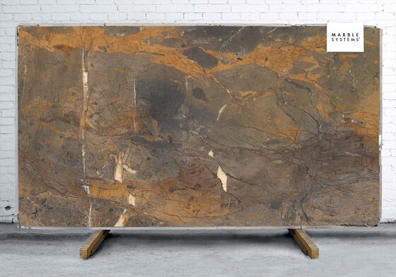 Fossil Brown A Lappato Lucido Porcelain Slab 64x128