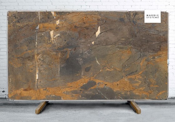 Fossil Brown B Lappato Lucido Porcelain Slab 64x128