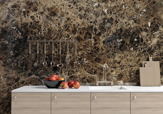 Emperador Dark Polished Marble Slab Random