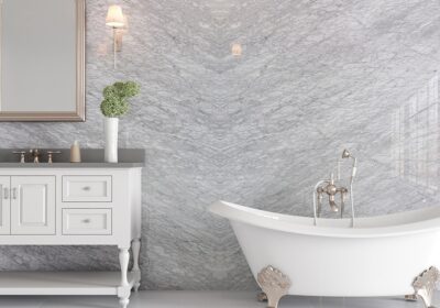 White Carrara Honed Marble Slab Random 1 1/4 (SL10457)