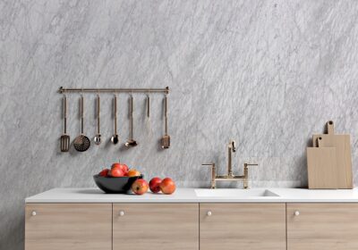 White Carrara Honed Marble Slab Random 1 1/4 (SL10457)