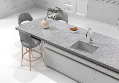White Carrara Honed Marble Slab Random 1 1/4 (SL10457)