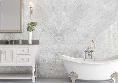 White Carrara Polished Marble Slab Random 1 1/4 (SL10459)