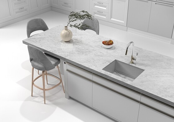 White Carrara Polished Marble Slab Random
