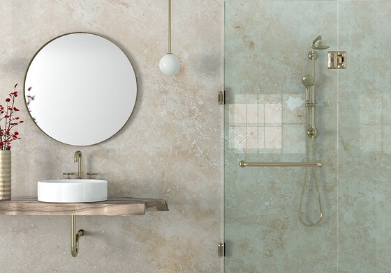 Ivory Honed Travertine Slab Random