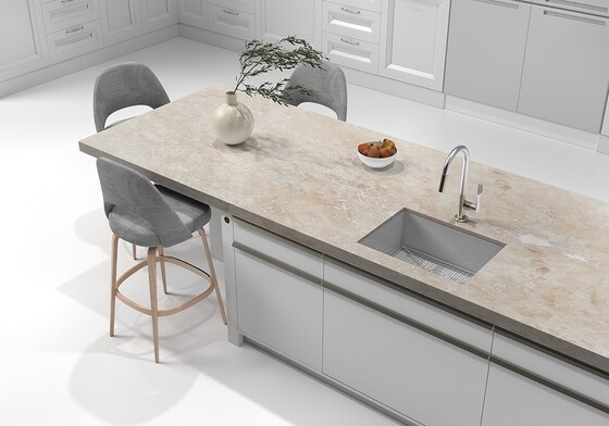 Ivory Honed Travertine Slab Random