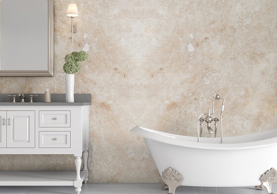 Ivory honed travertine for outdoor patio