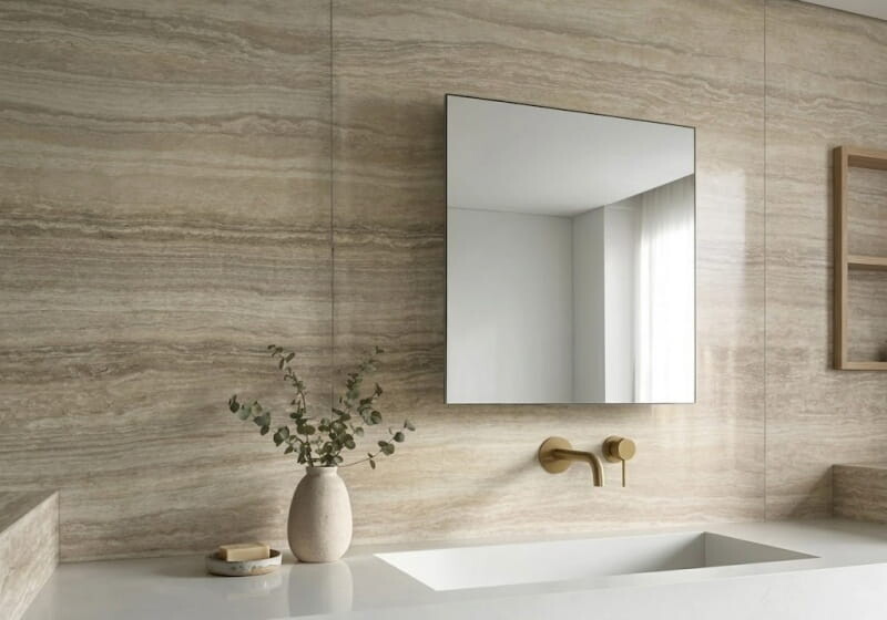 Ivory Vein Cut Polished&filled Travertine Slab Random (SL10522)