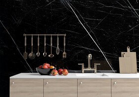 Black Polished Marble Slab Random 3/4 (SL10803)