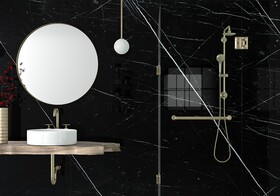 Black Polished Marble Slab Random 3/4 (SL10803)