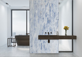 Sky Blue Polished Marble Slab Random 1 1/4 (SL90102)