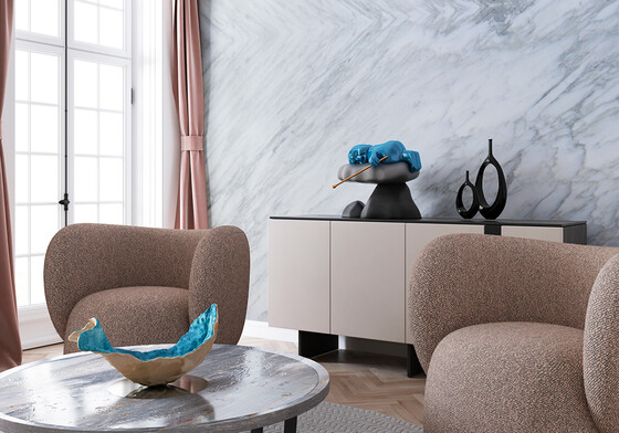 Calacatta Carrara Polished Marble Slab Random