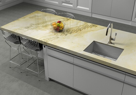 Yellow Calacata Macaubas Polished Quartzite Slab Random