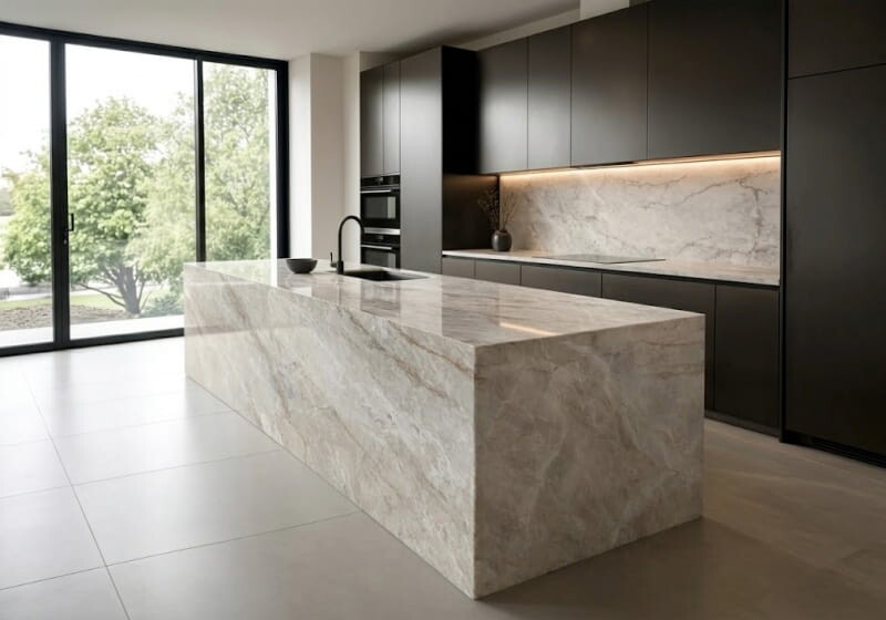 Perla Venato Polished Quartzite Slab Random