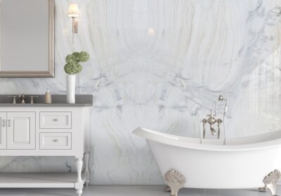 Bianco Lasa Vena Polished Marble Slab Random 1 1/4 (SL90538)