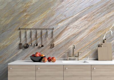 Aurora Blue Polished Quartzite Slab Random 1 1/4 (SL90596)