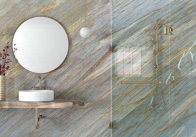 Aurora Blue Polished Quartzite Slab Random 1 1/4 (SL90596)